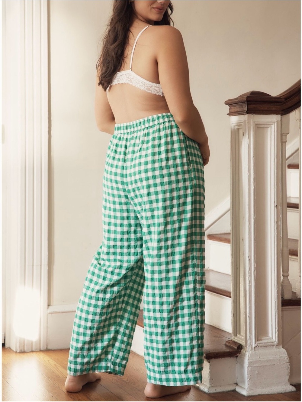 The Wren Boxer Pants by Anthropologie in  Green Gingham | XL | GUC - Picture 3 of 13